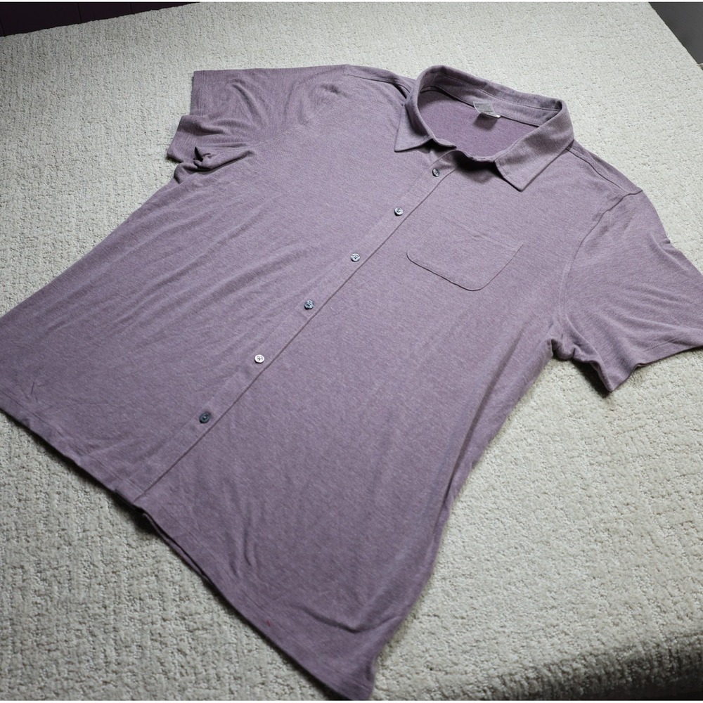 All In Motion Mens XXL Mauve Purple Short Sleeve Button Down Shirt B3-077